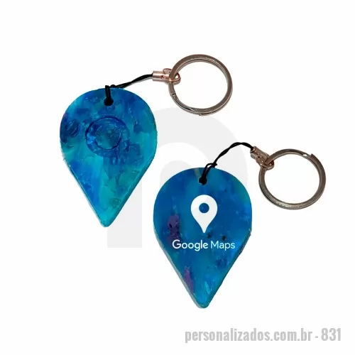 Chaveiro ecológico personalizado - Green Plasticaria, fabricado 100% com plástico reciclado, produto inovador e eco sustentável, medindo 5,5x3,9cm, a escolha ideal para o meio ambiente e para adequação às estratégias corporativas de ESG.