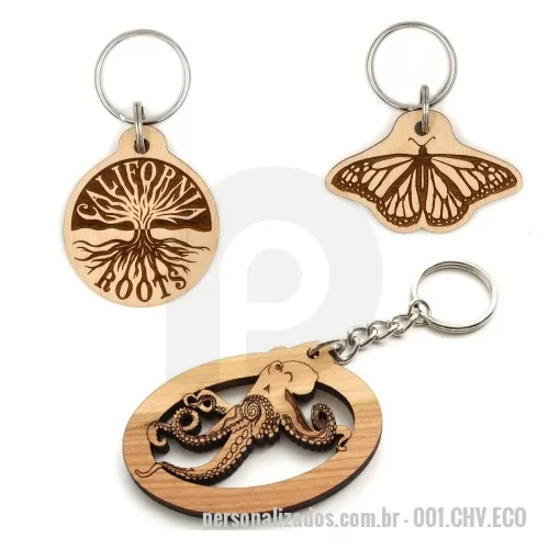 Chaveiro ecológico personalizado - Chaveiro Eco em Bambu ou Madeira, com gravação a Laser ou UV. Fabricados em qualquer formato.