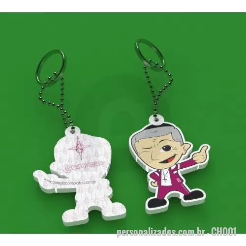 Chaveiro emborrachado personalizado - Chaveiro emborrachado com impressão digital no formato desejado