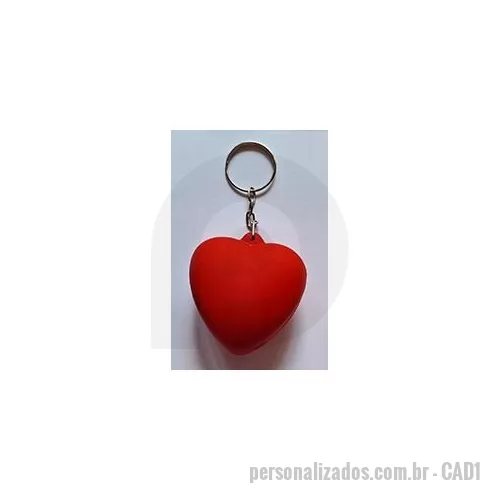 Chaveiro emborrachado personalizado - Chaveiro emborrachado coração com gravação a 1 cor 1 lado