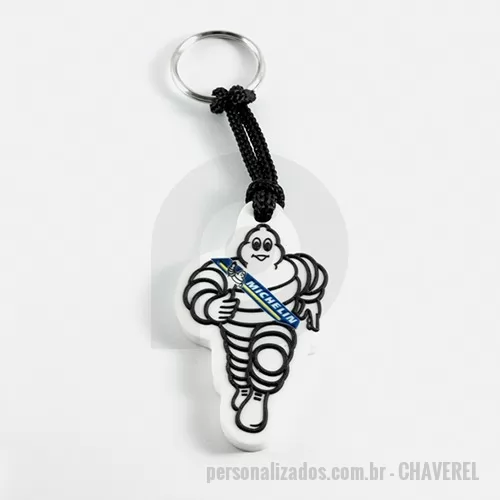 Chaveiro emborrachado personalizado - Chaveiro Emborrachado, Gravação em Alto relevo com a logo do cliente. Desenvolvimento de formato específico. Acabamento em cordão de nylon e argola (ou em corrente metálica e argola).