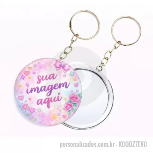 Chaveiro espelho personalizado - **Chaveiro Espelho Personalizado – Nakalu Brindes**  Surpreenda seus clientes com o **Chaveiro Espelho Personalizado da Nakalu Brindes**, um brinde prático, elegante e funcional, ideal para quem busca unir utilidade e estilo no dia a dia.  Compacto e versátil, ele pode ser utilizado em bolsas, mochilas, chaves ou nécessaires, acompanhando o cliente em diversos momentos e proporcionando maior visibilidade para a sua marca.  É a escolha ideal para brindes corporativos, ações promocionais, eventos, lembranças personalizadas, kits presenteáveis e estratégias de fidelização de clientes.  ### ? Diferenciais do Produto  ? Espelho funcional com acabamento elegante ? Compacto, leve e prático para o uso diário ? Excelente custo-benefício ? Brinde útil que fortalece a lembrança da marca ? Acabamento de qualidade e alta durabilidade  ### ???? Personalização  A personalização é realizada por **impressão a laser**, sem limite de cores, garantindo excelente definição da arte e maior resistência ao us