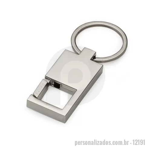 Chaveiro metálico personalizado - Chaveiro de metal brilhante/espelhado com mosquetão(sem trava).