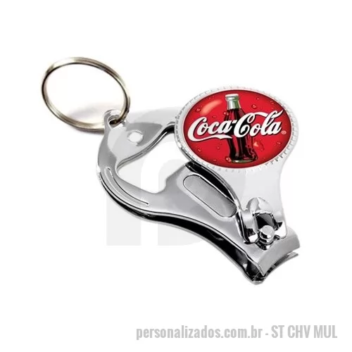 Chaveiro metálico personalizado - Chaveiro Abridor de Garrafa Personalizado