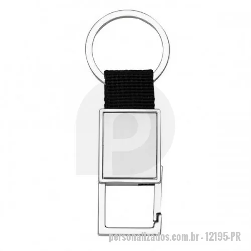 Chaveiro metálico personalizado - CHAVEIRO DE METAL COM NYLON