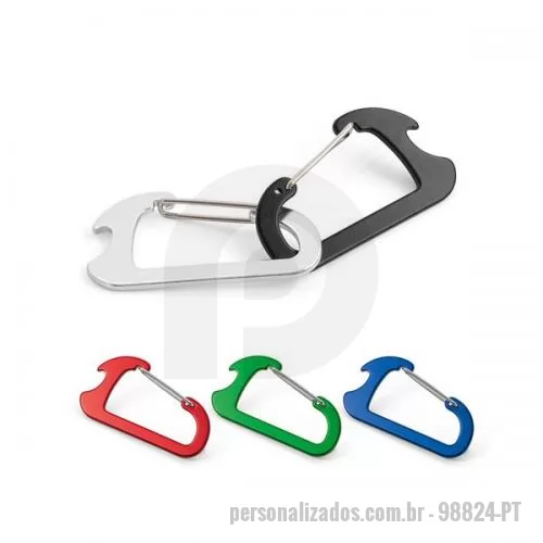 Chaveiro metálico personalizado - CHAVEIRO MOSQUETÃO