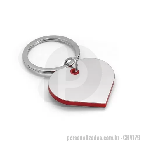 Chaveiro metálico personalizado - Chaveiro Metal Coração