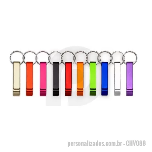 Chaveiro metálico personalizado - Chaveiro Abridor Metal Multifunções