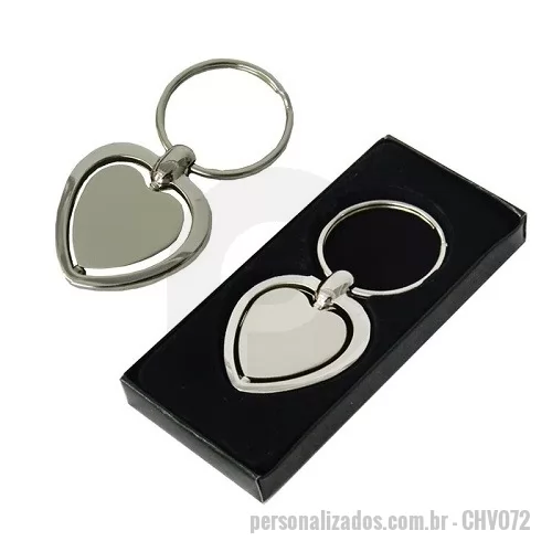 Chaveiro metálico personalizado - Chaveiro Metal Coração