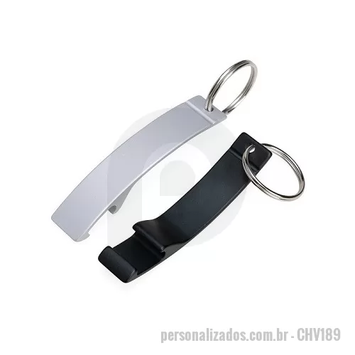 Chaveiro metálico personalizado - Chaveiro Abridor Metal Fosco