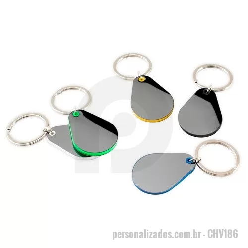 Chaveiro metálico personalizado - Chaveiro Metal Gota