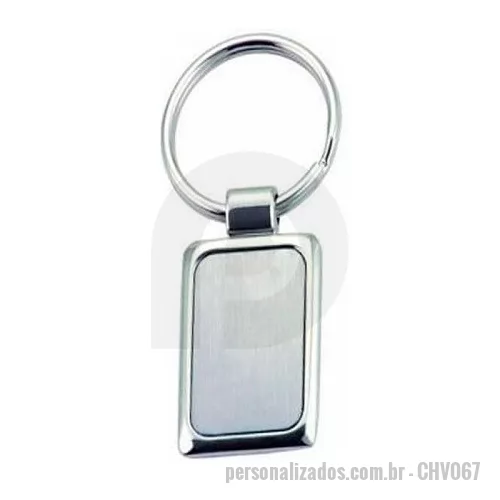 Chaveiro metálico personalizado - Chaveiro Metal Retangular