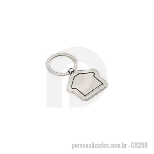 Chaveiro metálico personalizado - Chaveiro de Metal Formato Casa Personalizado