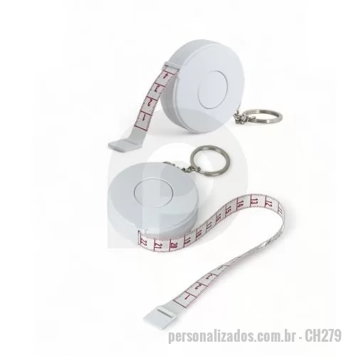 Chaveiro metálico personalizado - Chaveiro com trena de 3 Metros Personalizado