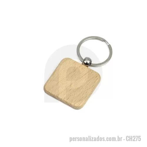 Chaveiro metálico personalizado - Chaveiro de Madeira Personalizado
