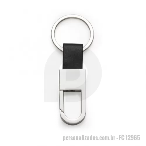 Chaveiro metálico personalizado - Chaveiro metal mosquetão(sem trava) com alça de couro sintético. Possui chapa frontal quadrada em inox e verso brilhante.