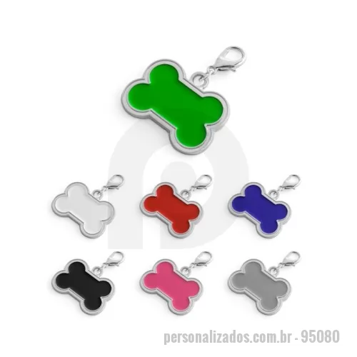 Chaveiro metálico personalizado - Chaveiro em formato de osso. Ideal para identificar o seu animal de estimação. 32 x 22 x 2 mm