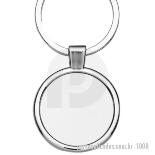 Chaveiro metálico personalizado - Chaveiro metalico redondo com caixa premium