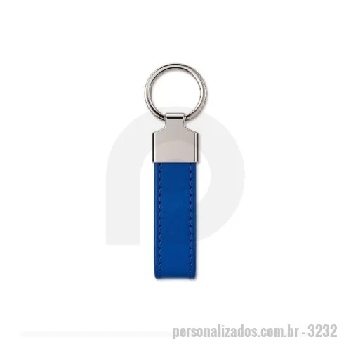 Chaveiro metálico personalizado - Chaveiro metálico feito em liga de zinco com aba em poliuretano (PU).  Altura :  8,4 cm  Largura :  2,4 cm  Profundidade :  0,7 cm
