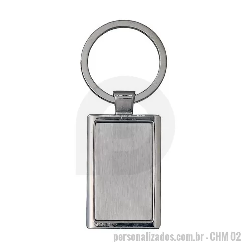 Chaveiro metálico personalizado - Chaveiro em Metal. Gravação Sugerida em Laser.
