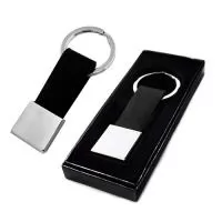 Chaveiro Metal com Detalhe em Couro Sintético