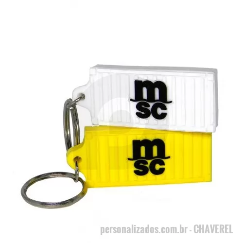 Chaveiro personalizado - Chaveiro Emborrachado, Gravação em Alto relevo com a logo do cliente. Desenvolvimento de formato específico. Acabamento em cordão de nylon e argola (ou em corrente metálica e argola).