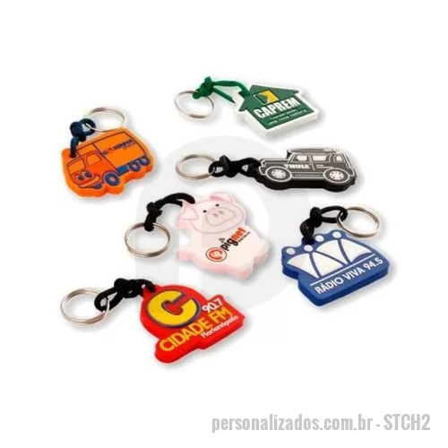 Chaveiro personalizado - O Chaveiro emborrachado personalizado pode ser produzido em diversas cores. É um brinde super popular que pode ser uma boa opção para todos os segmentos.