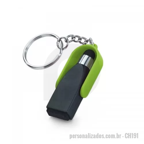 Chaveiro personalizado - Chaveiro com Ponteira Touch e Limpador de Tela Personalizado