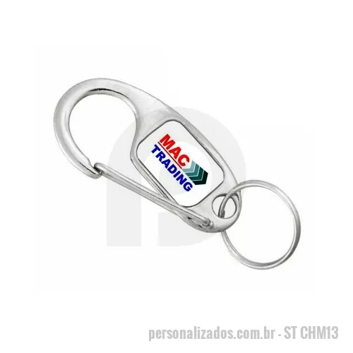 Chaveiro personalizado - Confeccionado em metal, o chaveiro metálico para brinde é elegante e com ótima área para impressão à laser ou etiqueta resinada de logomarca, o chaveiro metálico para brinde tem grande aceitação junto ao público, sendo ideal para eventos, feiras e aç