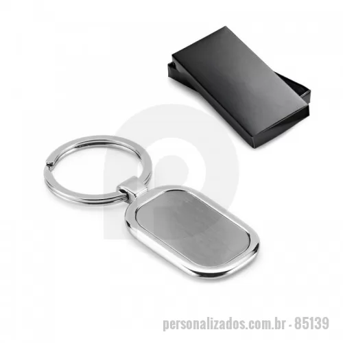 Chaveiro personalizado - Chaveiro em metal. Fornecido em caixa presente. 30 x 54 x 4 mm