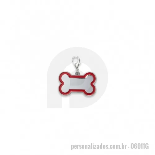 Chaveiro personalizado - Chaveiro metálico de identificação para pets, dimensão 4,6 x 3 cm. Acompanha gancho.