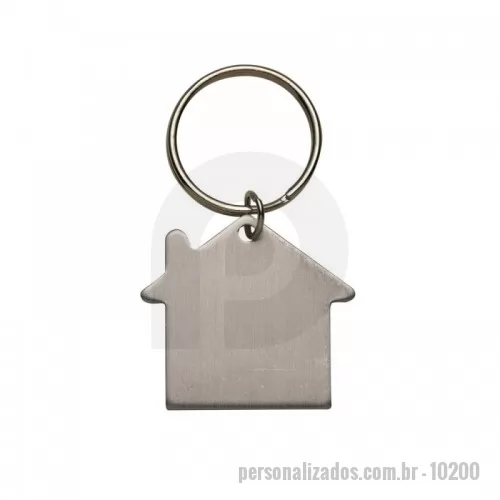 Chaveiro personalizado -  Chaveiro plaquinha metálica em formato casa com pintura fosca, frente e verso liso.