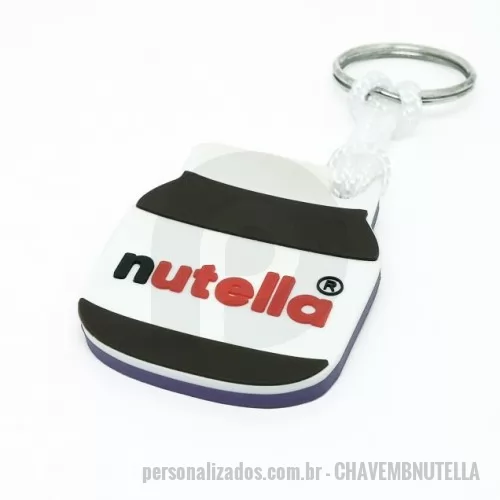 Chaveiro personalizado - Chaveiro Emborrachado Gravação em Alto relevo com a logo do cliente.  Desenvolvimento de formato e marca específica. Acabamento em cordão de nylon e argola (ou em corrente metálica e argola). Faça seu orçamento.