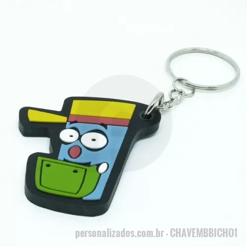 Chaveiro personalizado - Chaveiro Emborrachado Gravação em Alto relevo com a logo do cliente.  Desenvolvimento de formato e marca específica. Acabamento em cordão de nylon e argola (ou em corrente metálica e argola). Faça seu orçamento.