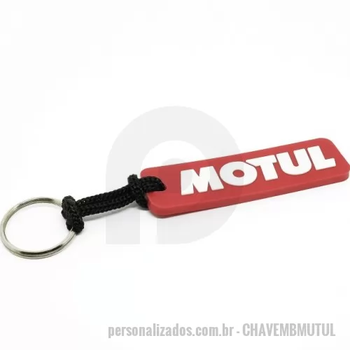 Chaveiro personalizado - Chaveiro Emborrachado Gravação em Alto relevo com a logo do cliente.  Desenvolvimento de formato e marca específica. Acabamento em cordão de nylon e argola (ou em corrente metálica e argola). Faça seu orçamento.