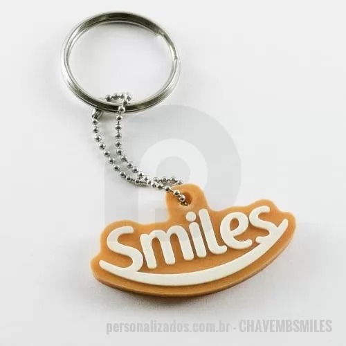 Chaveiro personalizado - Chaveiro Emborrachado Gravação em Alto relevo com a logo do cliente.  Desenvolvimento de formato e marca específica. Acabamento em cordão de nylon e argola (ou em corrente metálica e argola). Faça seu orçamento.