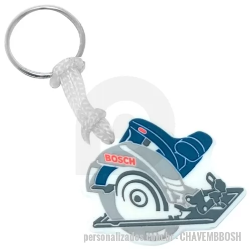 Chaveiro personalizado - Chaveiro Emborrachado Gravação em Alto relevo com a logo do cliente.  Desenvolvimento de formato e marca específica. Acabamento em cordão de nylon e argola (ou em corrente metálica e argola). Faça seu orçamento.