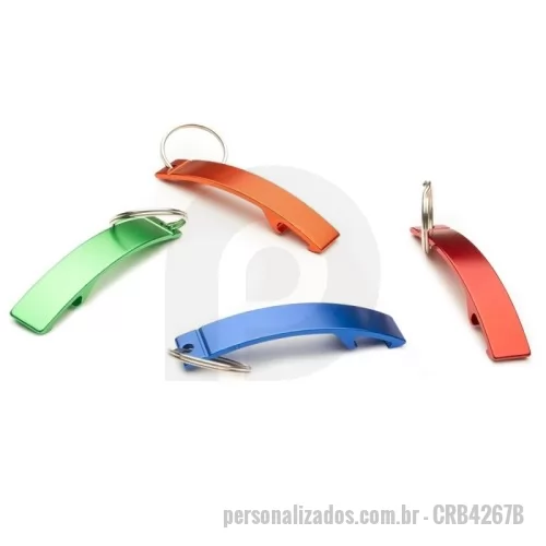 Chaveiro personalizado - Chaveiro abridor de metal grande formato “pé de galinha”, possui uma borracha na parte inferior.  Tamanho total aproximado  (CxL):  9,9 cm x 1,4 cm