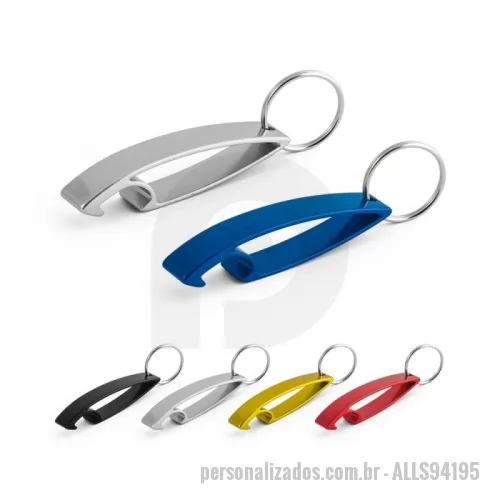 Chaveiro personalizado - Chaveiro em alumínio com abridor de garrafas. 15 x 68 x 13 mm