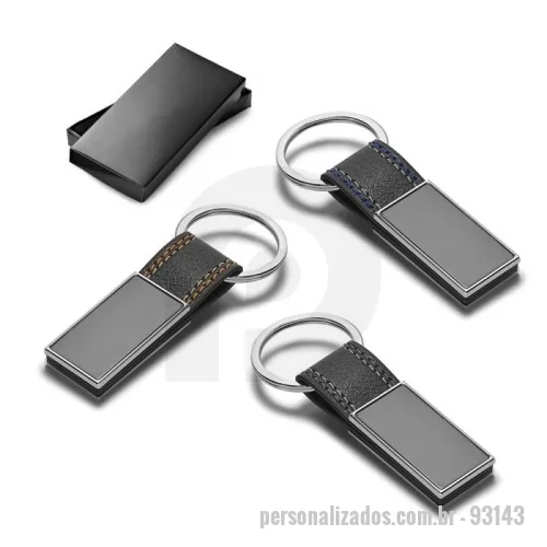 Chaveiro personalizado - Chaveiro em c. sintético e metal. Fornecido em caixa presente. 22 x 65 x 8 mm