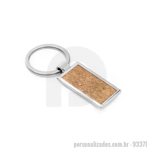 Chaveiro personalizado - Chaveiro em cortiça e metal. 24 x 47 x 3 mm