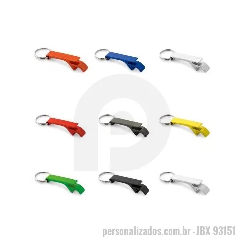 Chaveiro personalizado - Chaveiro em alumínio com abridor de garrafas. 11 x 60 x 15 mm