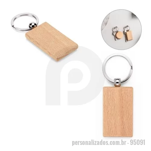 Chaveiro personalizado - Chaveiro Personalizado - 95091 - Chaveiro em formato retangular em madeira de faia, resistente e elegante, com argola de ferro. A cor e o resultado da impressão nos materiais naturais pode variar entre produtos. 50 x 28 mm - 179296 - Chaveiro