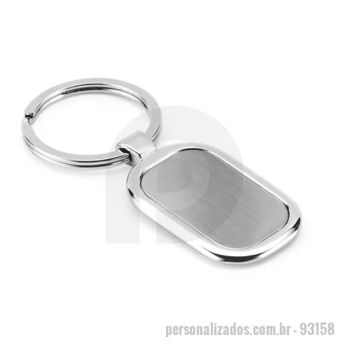 Chaveiro personalizado - Chaveiro em metal. Fornecido em caixa presente de papel kraft reciclado. 30 x 54 x 4 mm