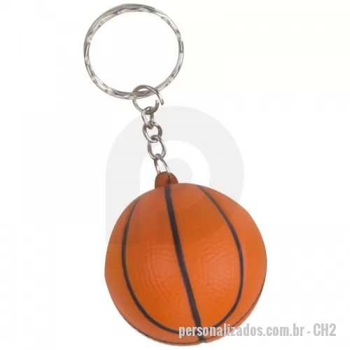 Chaveiro tridimensional personalizado - Chaveiro bola de Basquete, Tamanho: 4cm de diâmetro