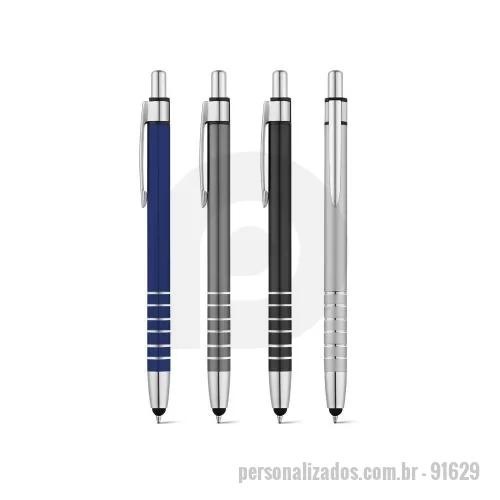 Clipe personalizado - Clipe Personalizado - 91629 - Esferográfica em alumínio com ponteira touch e clipe de metal. Escrita em azul até 1.5 km. ø9 x 138 mm - 179280 - Clipe