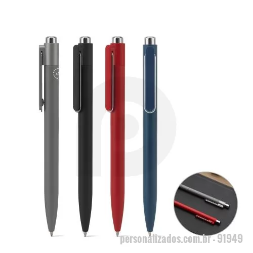 Clipe personalizado - Esferográfica em alumínio 94% reciclado, com clipe em formato inovador que se evidência pela sua singularidade e elegância. Escrita em azul at&eacute, 1.5 km. ø10 x 140 mm