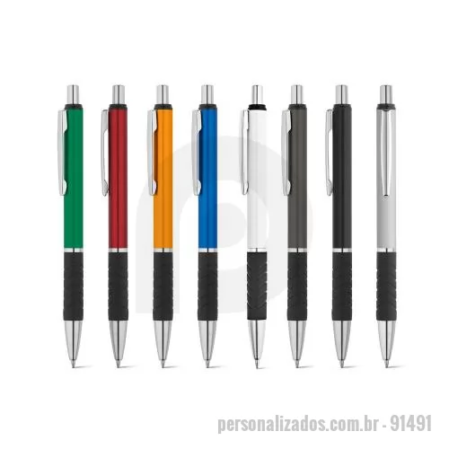 Clipe personalizado - Clipe Personalizado - 91491 - Esferográfica em alumínio com clipe de metal e antideslizante. Até 1.5 km de escrita. Escrita em azul. ø10 x 136 mm - 179285 - Clipe