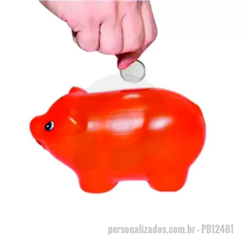 Cofrinho personalizado - Cofre porquinho de plástico personalizado 