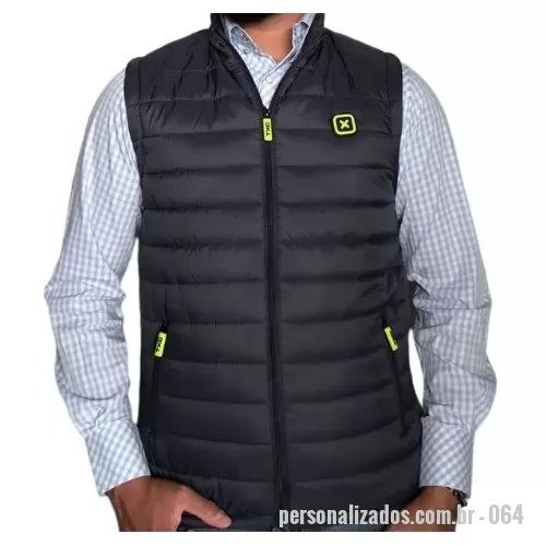 Colete personalizado - Colete Masculino Puffer Bordado